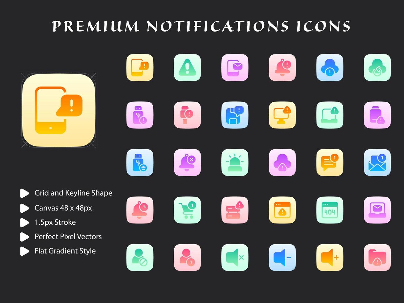 paquete de iconos de notificaciones vector