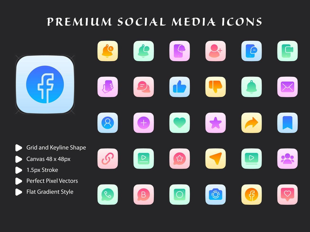 paquete de iconos de redes sociales vector