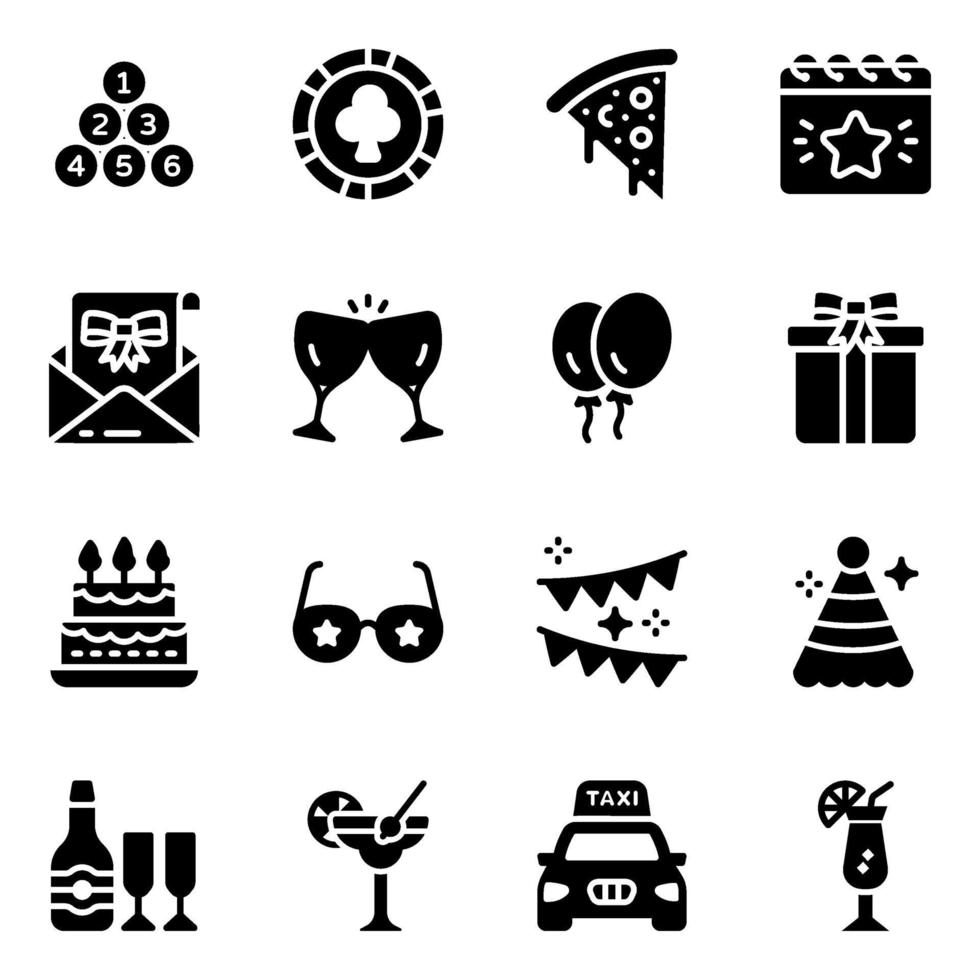 Night club Icon Set vector