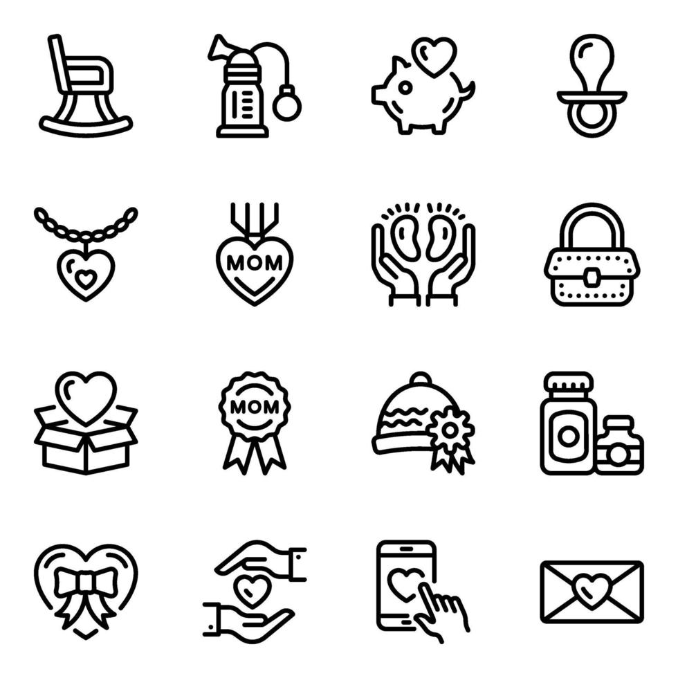 Mother care Icon Set vector