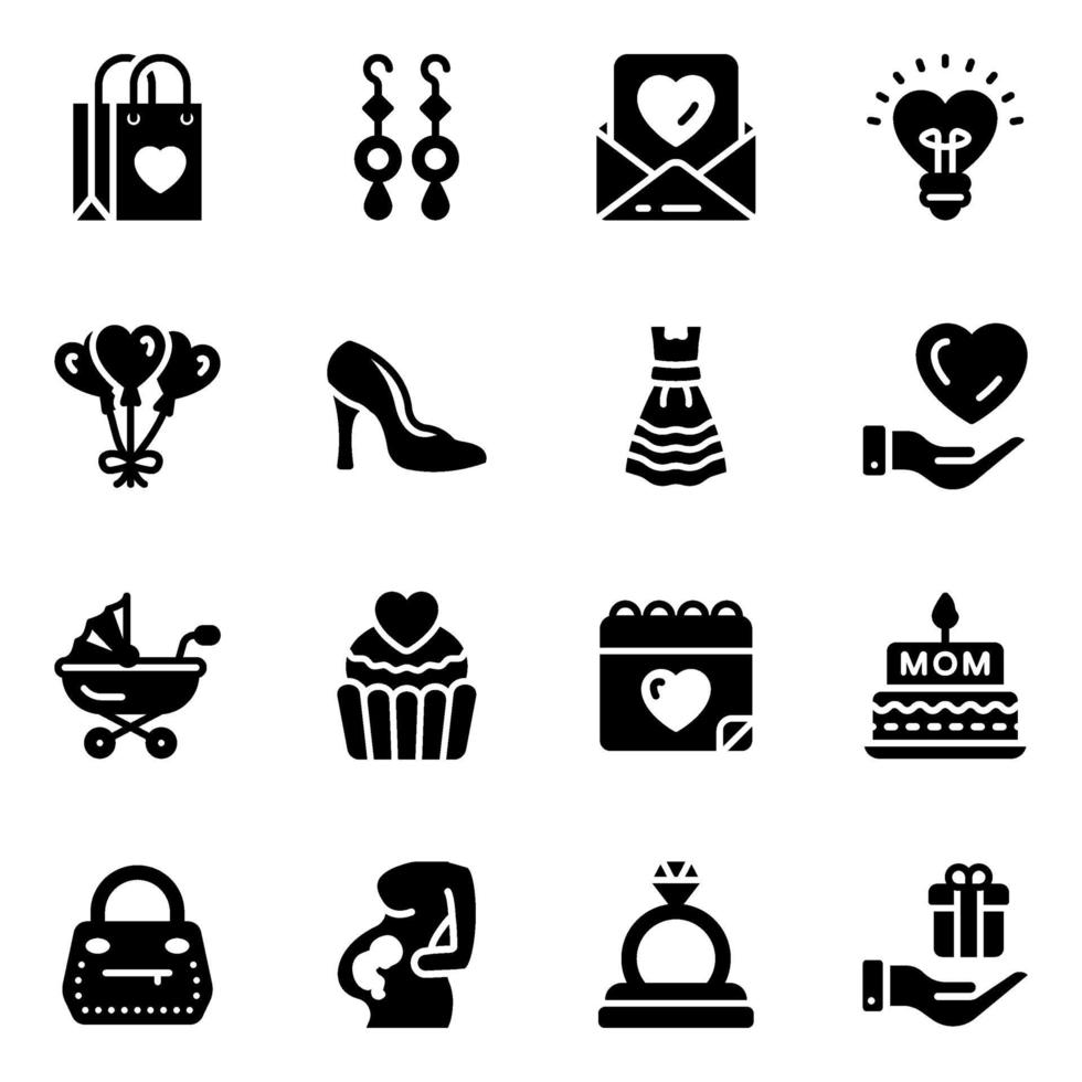 Ladies Fashion and Accessories Icon Set vector