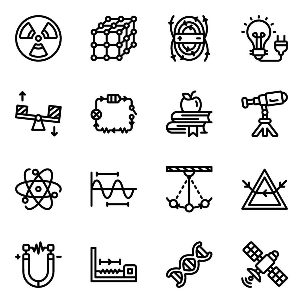 Educational and Experimental Elements Icon Set vector