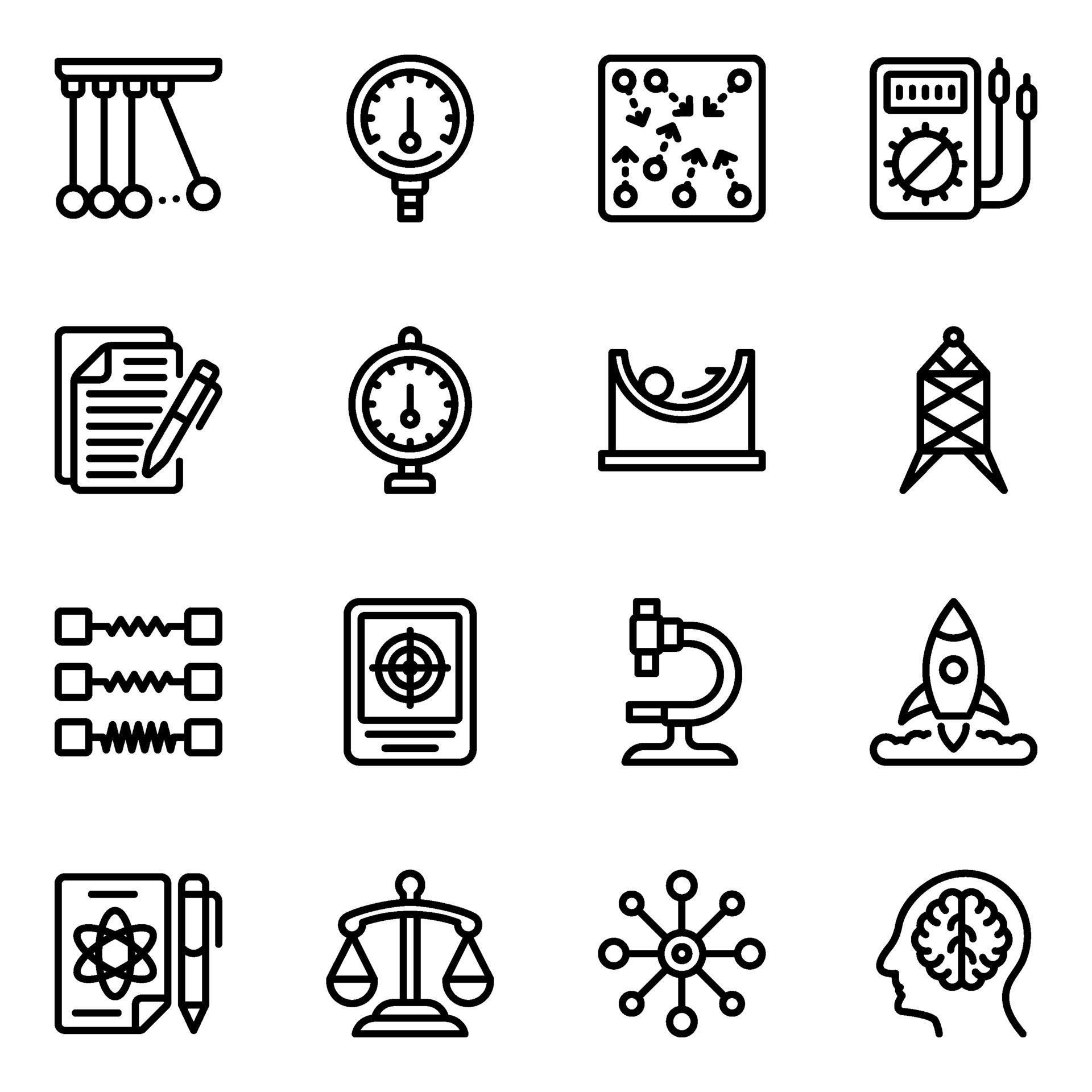 Physics Lab and Education Icon Set 2253203 Vector Art at Vecteezy