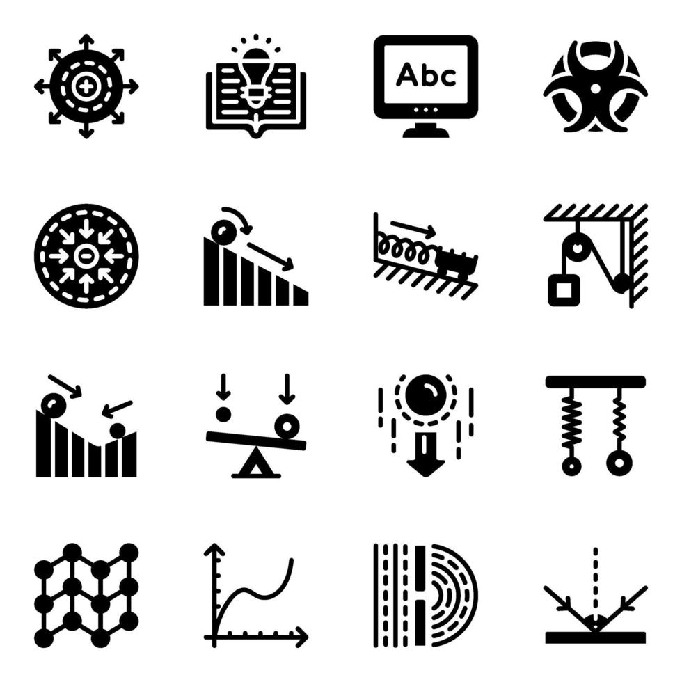 Physics and Concepts Icon Set vector