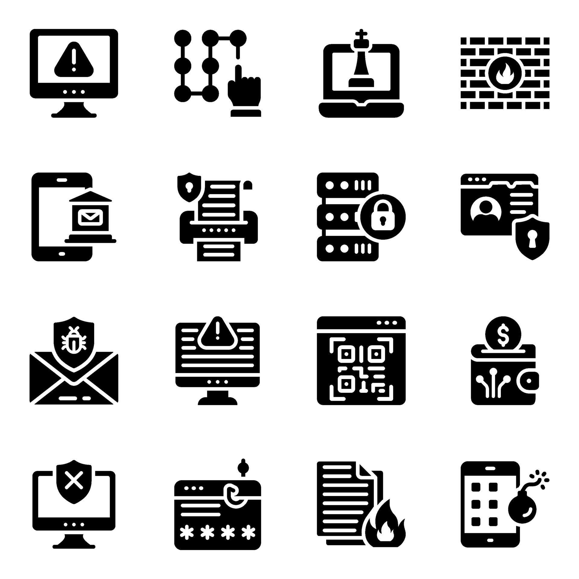 Cybersecurity and Cybercrime Icon Set 2253292 Vector Art at Vecteezy