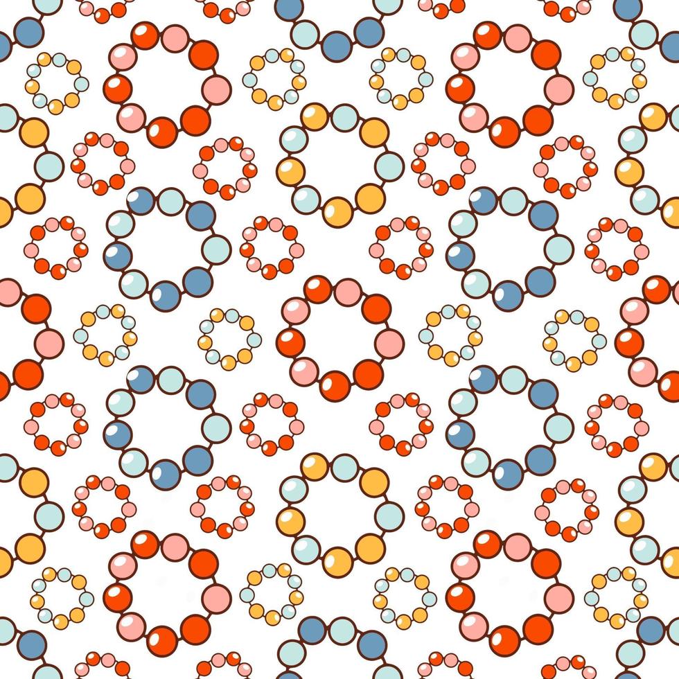 Seamless pattern with beads doodle illustration vector