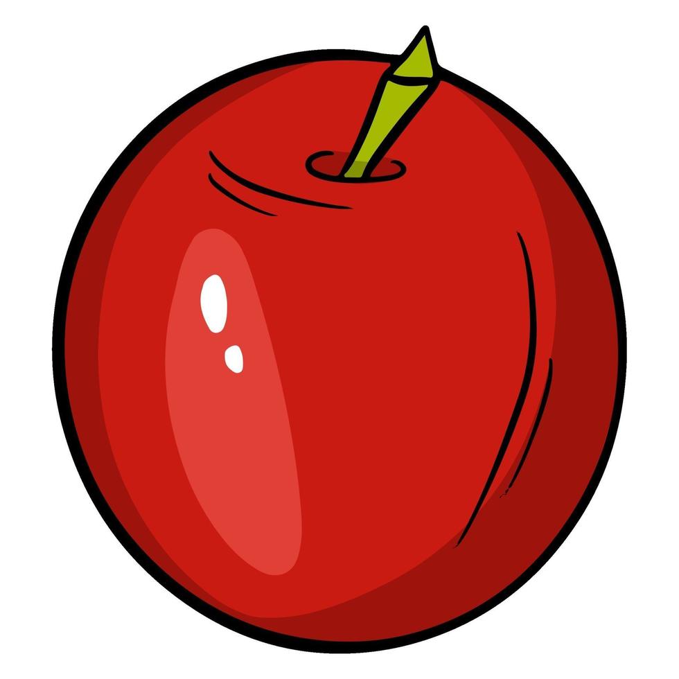 manzana roja. fruta madura. vector