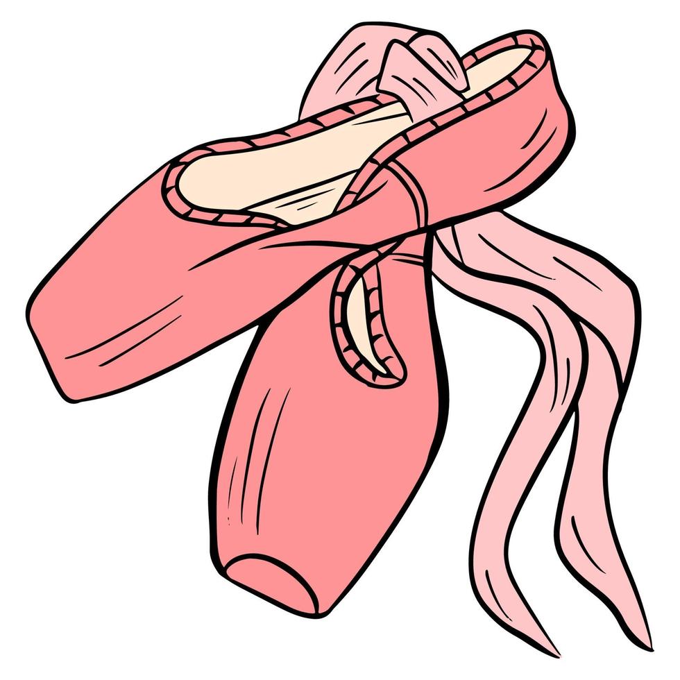 Dance shoes. Ballet pointe shoes. Pink pointe shoes. 2253768 Vector Art ...