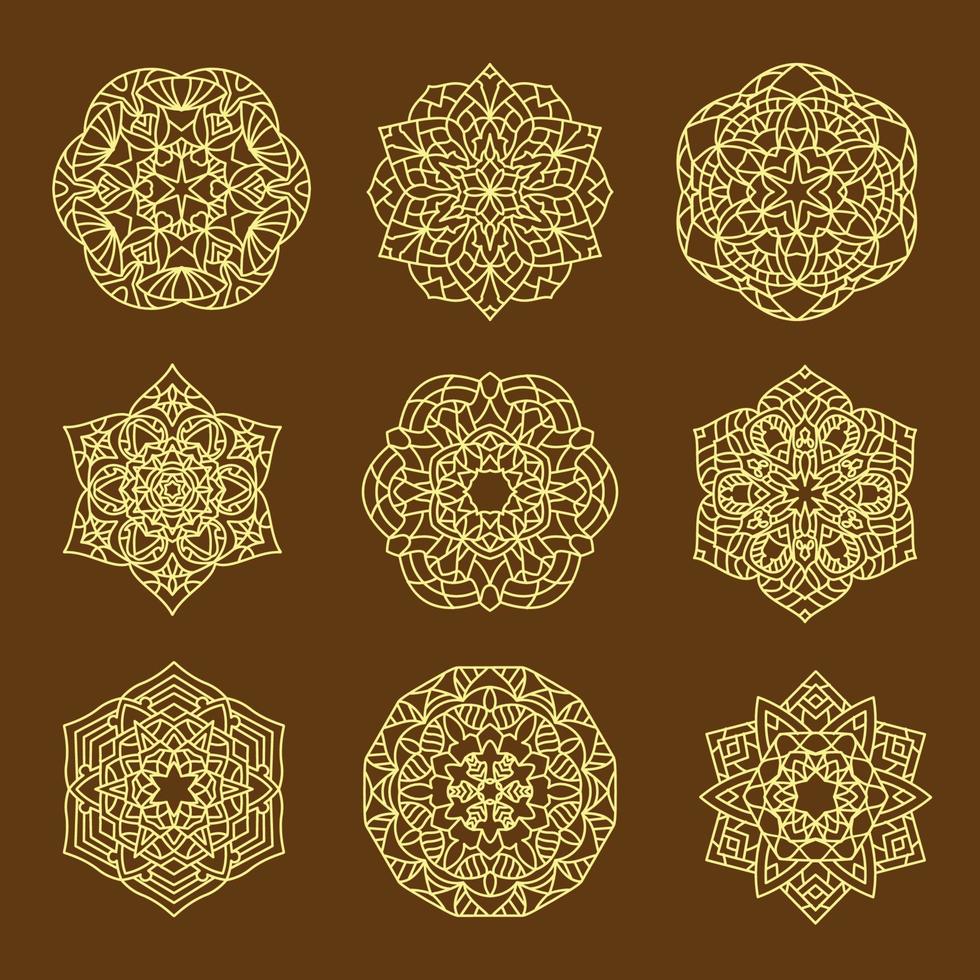 conjunto de mandalas geométricos vector