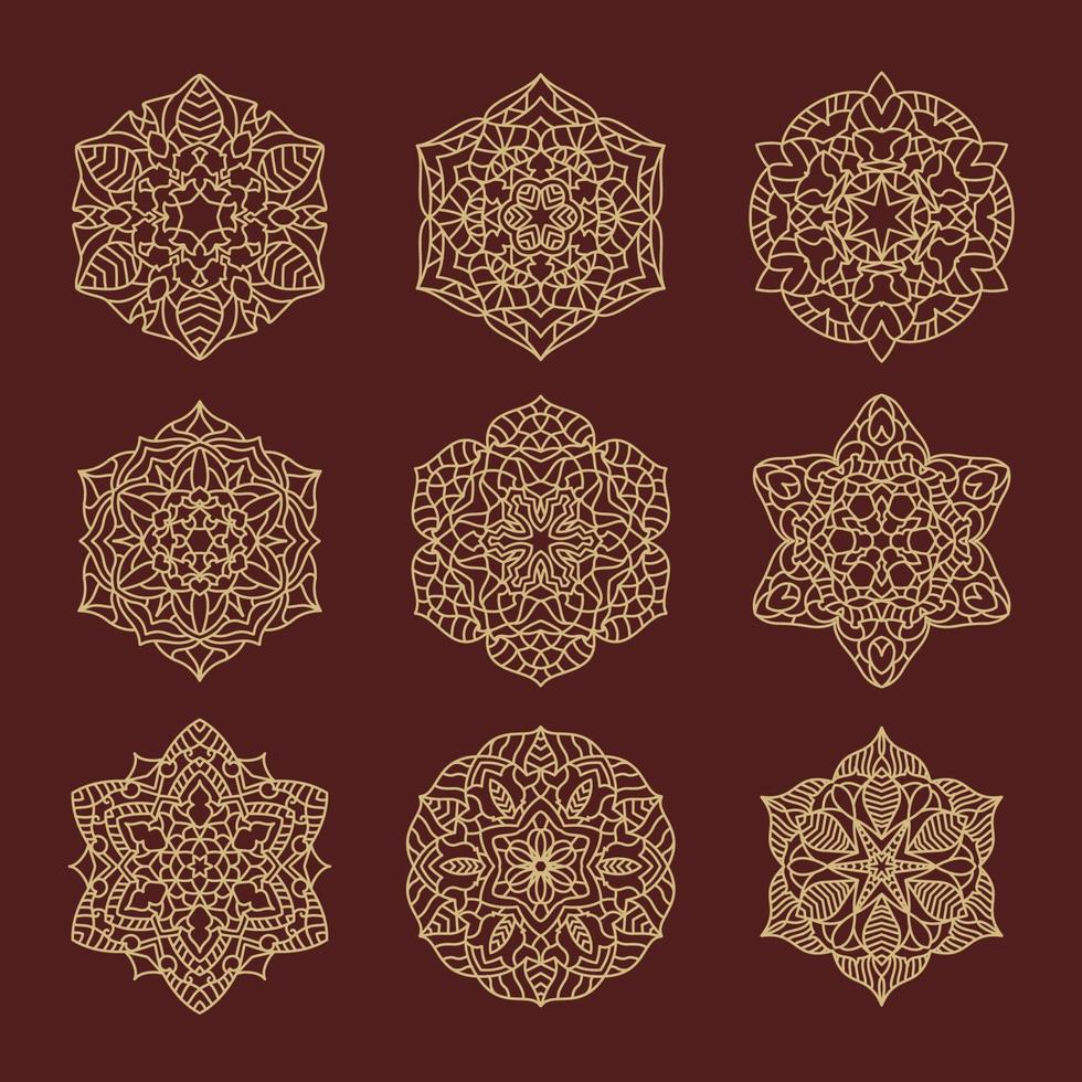 Set of geometric mandalas vector