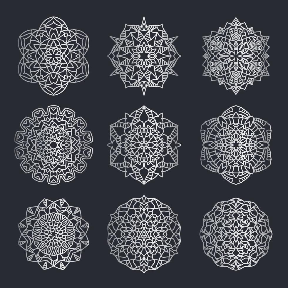 conjunto de mandalas geométricos vector