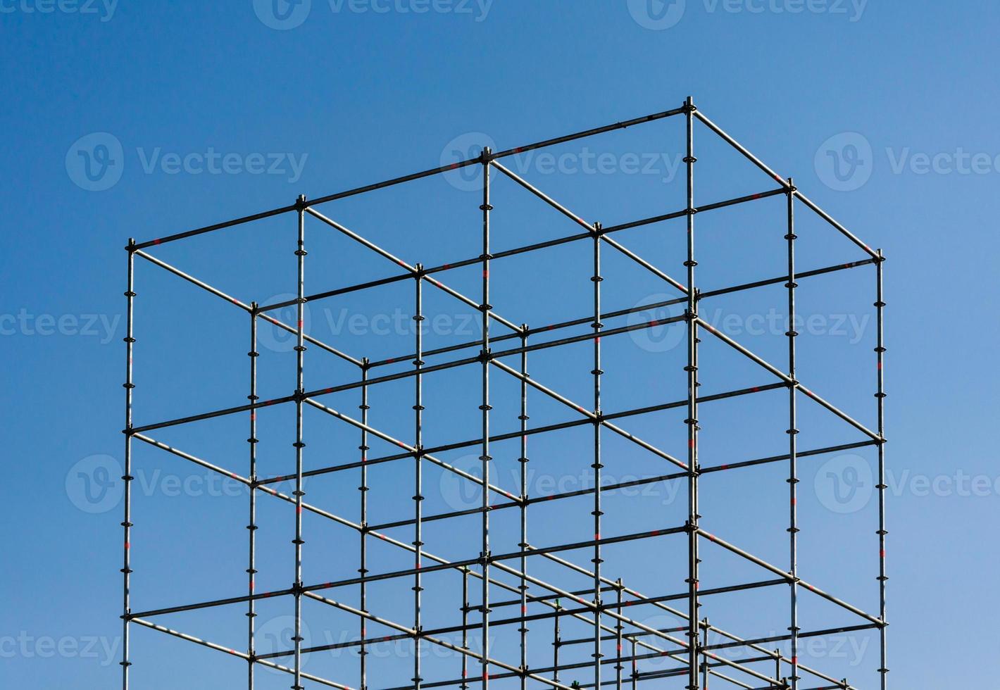 Metal frame in a blue sky photo