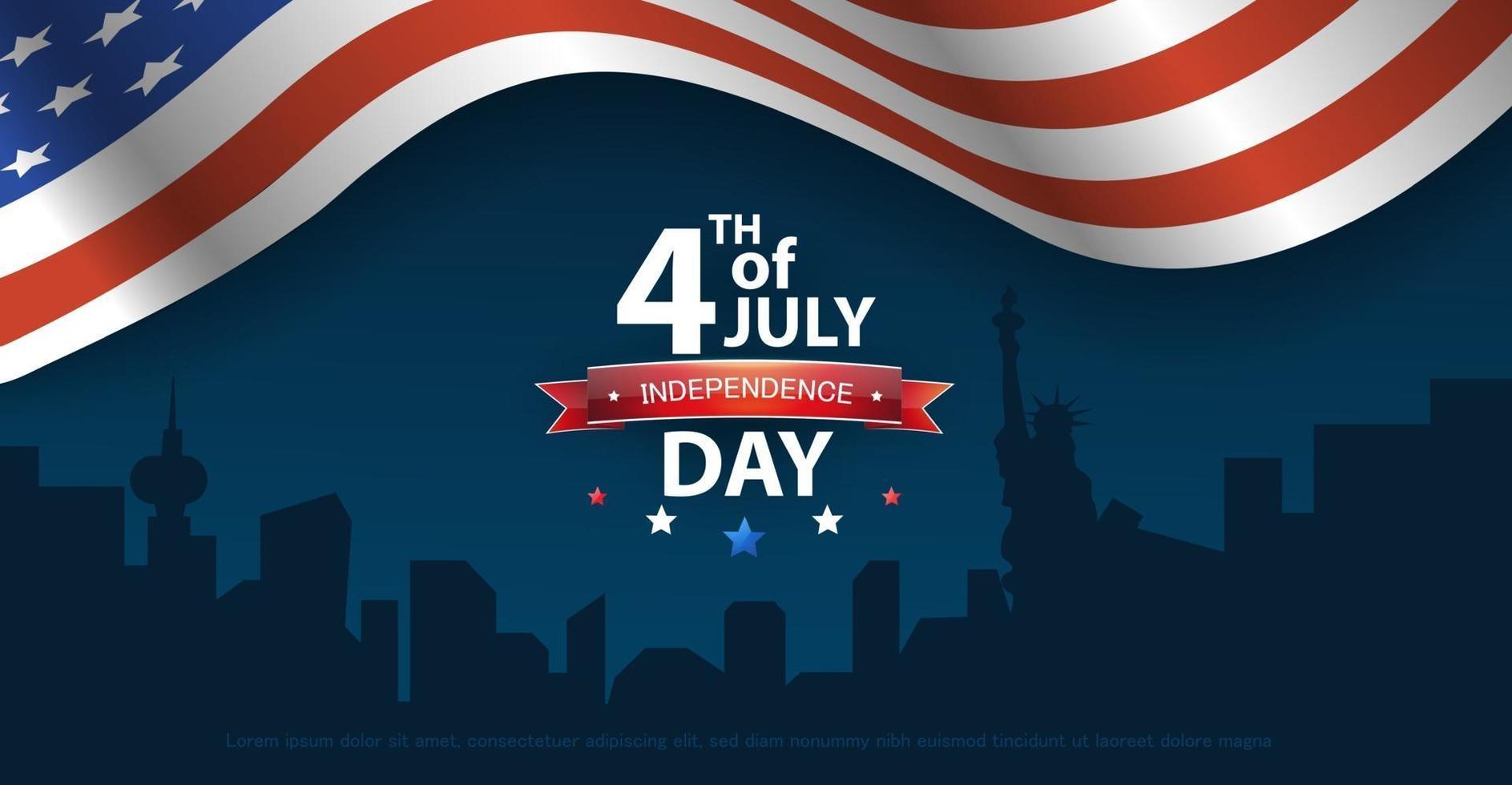 4th of July background design with realistic lovely elements. EPS10 vector illustration.