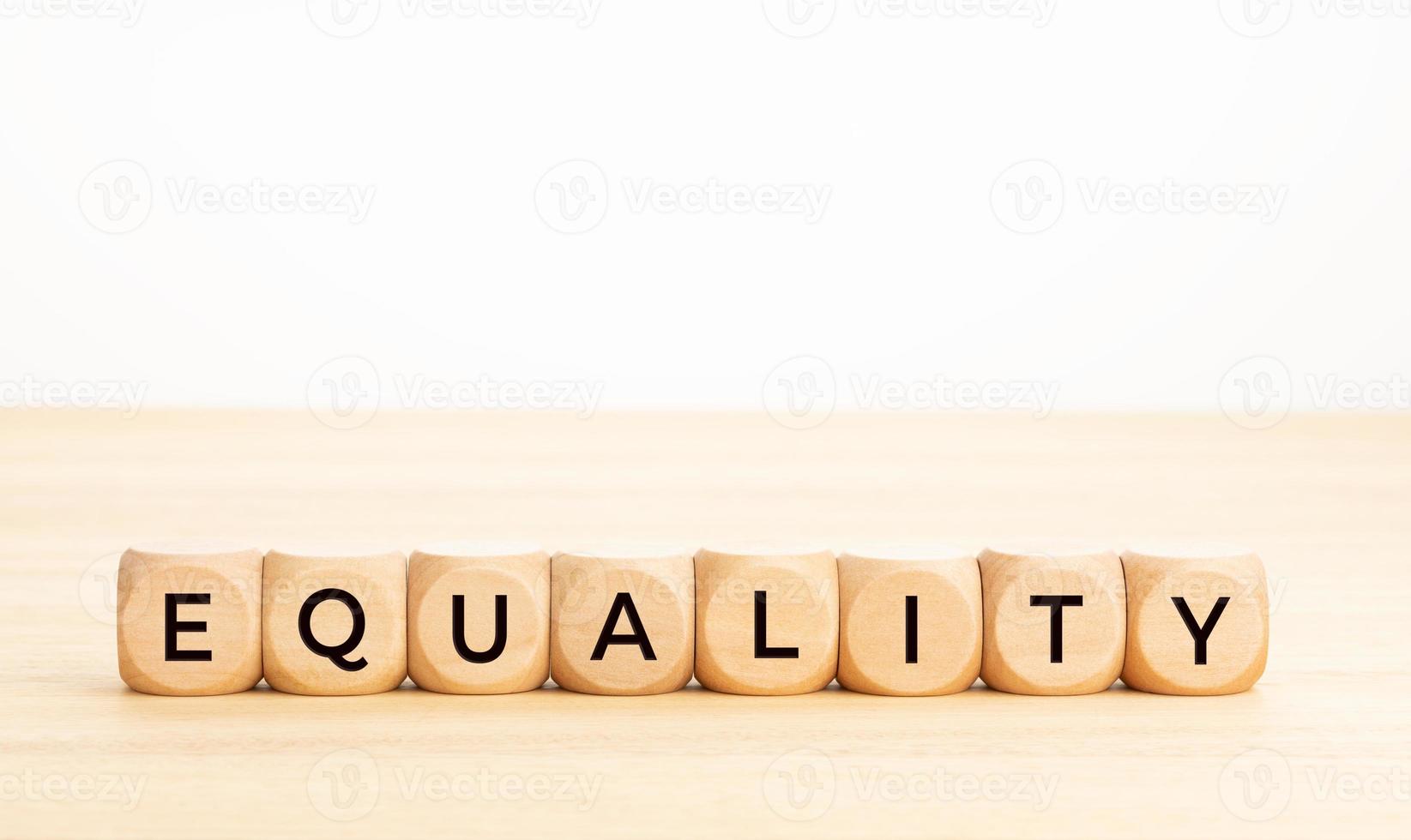 Equality text on wooden blocks photo