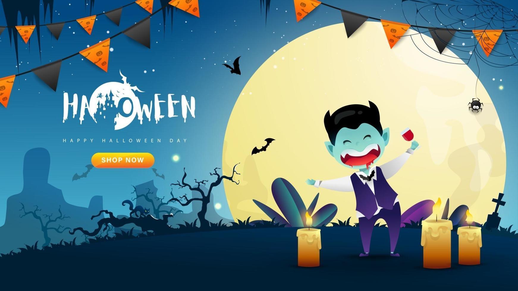 Halloween background design. Happy Halloween day Vector. vector