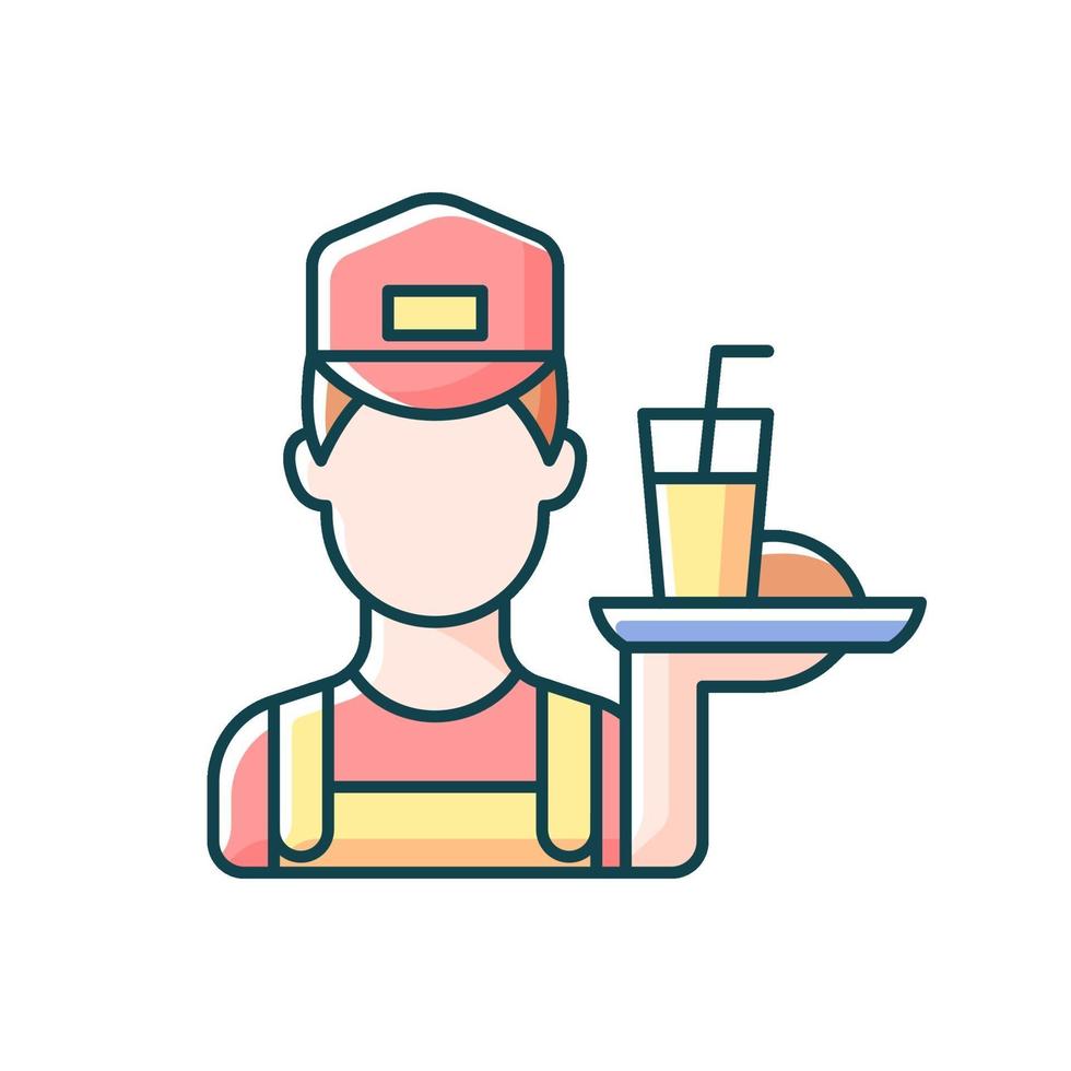 Working man RGB color icon vector