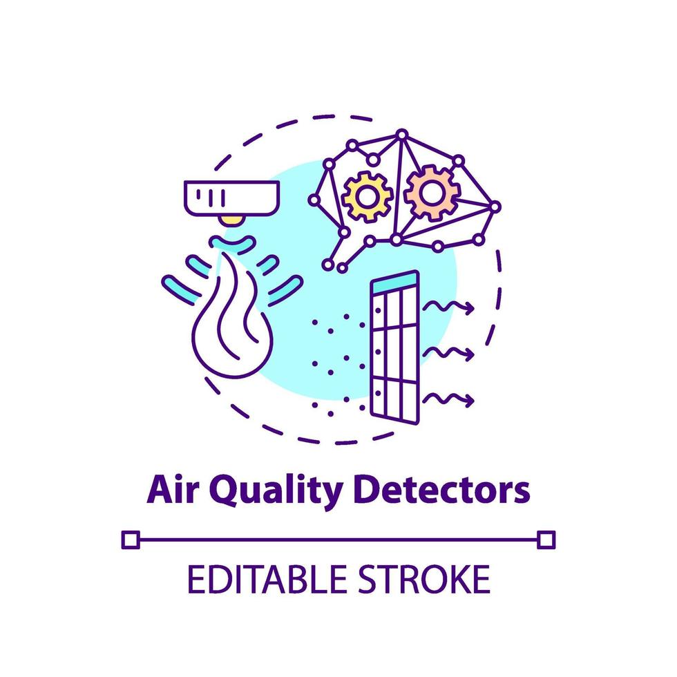 Icono de concepto de detectores de calidad del aire vector