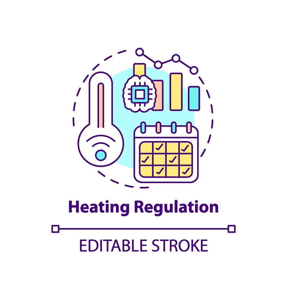 Heating regulation concept icon vector