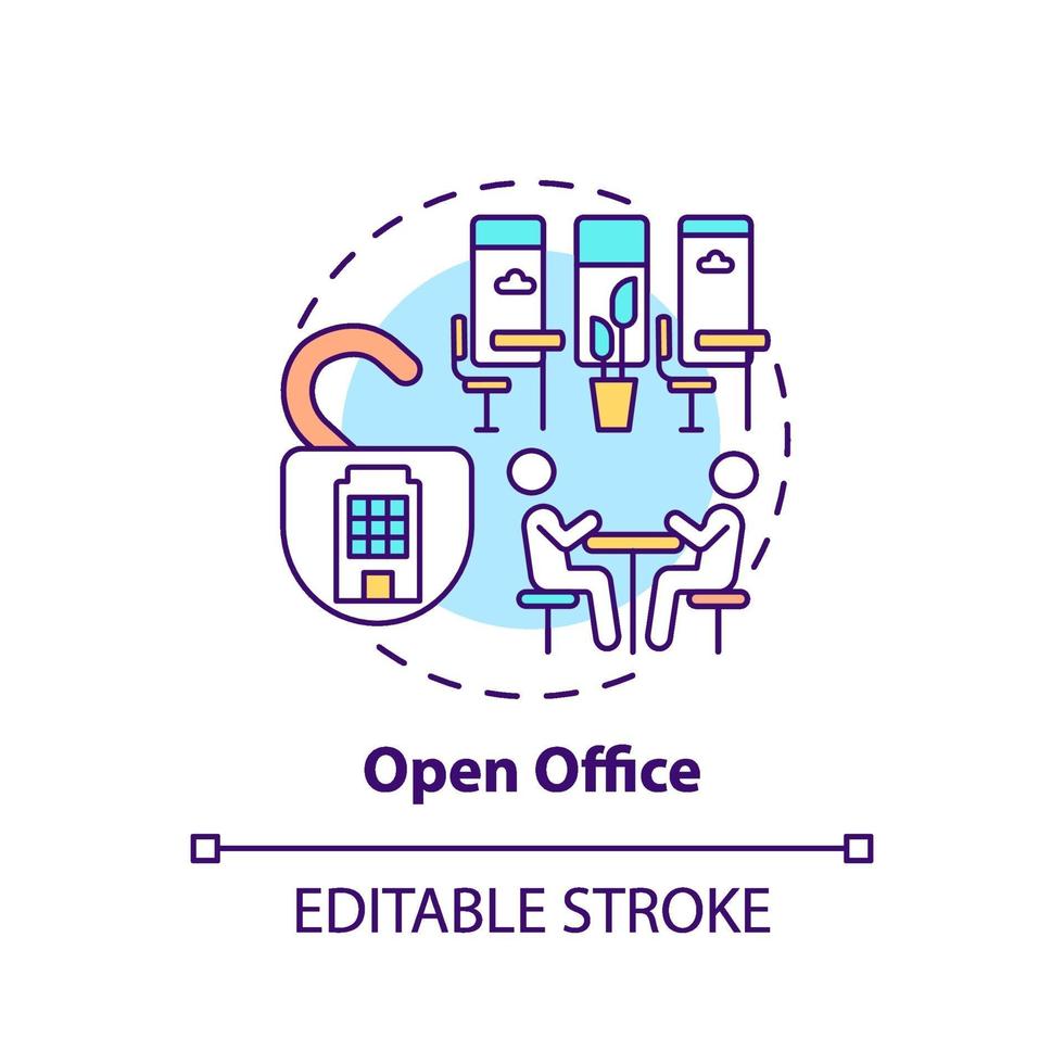 Open-plan office concept icon vector