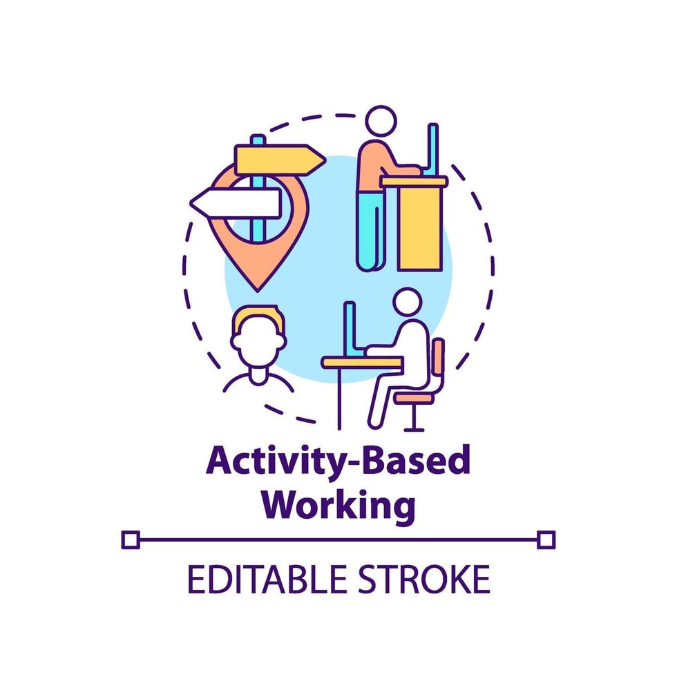 Activity-based working concept icon vector