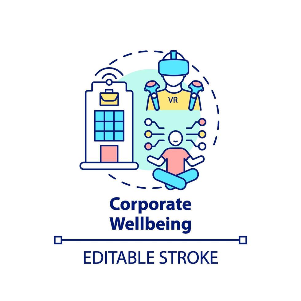 Corporate wellbeing concept icon vector