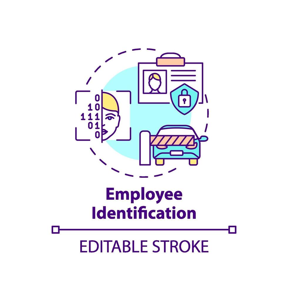 Employee identification concept icon vector