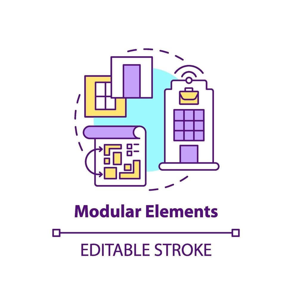 Modular elements concept icon vector