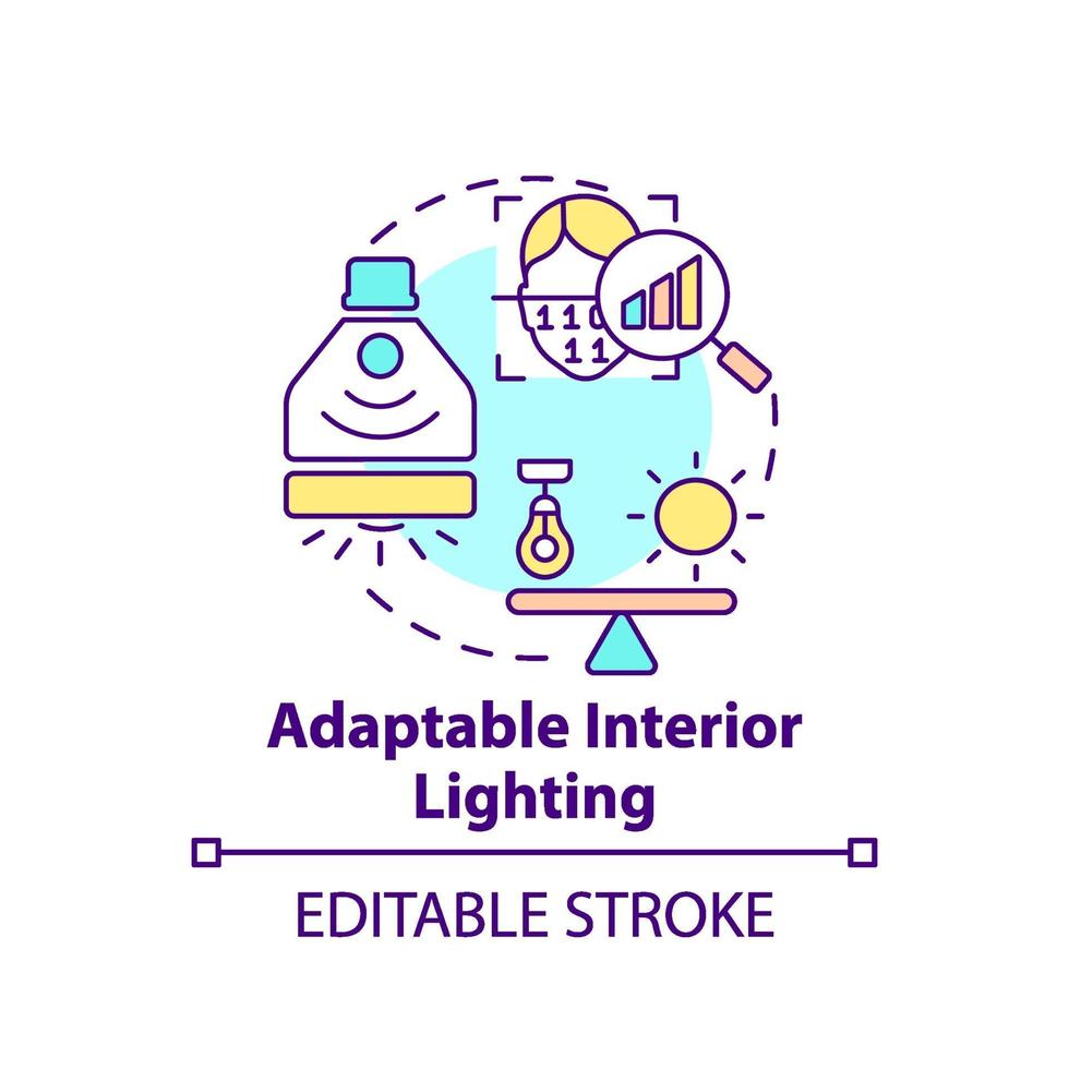 Adaptable interior lighting concept icon vector