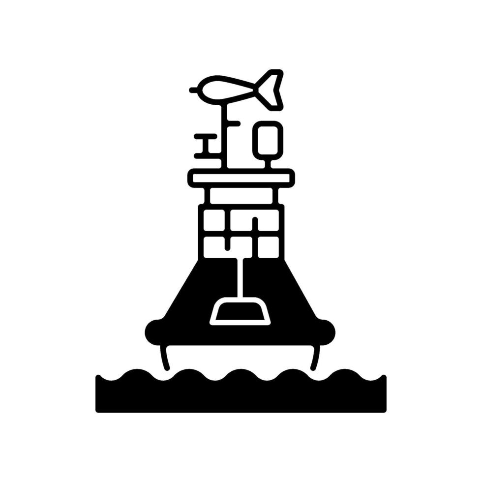 Weather buoy black linear icon vector