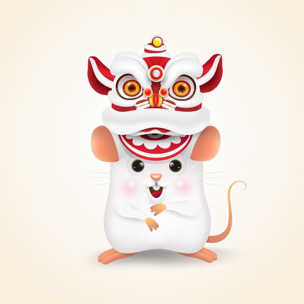 Rat character with chinese costume. Happy Chinese New Year. vector