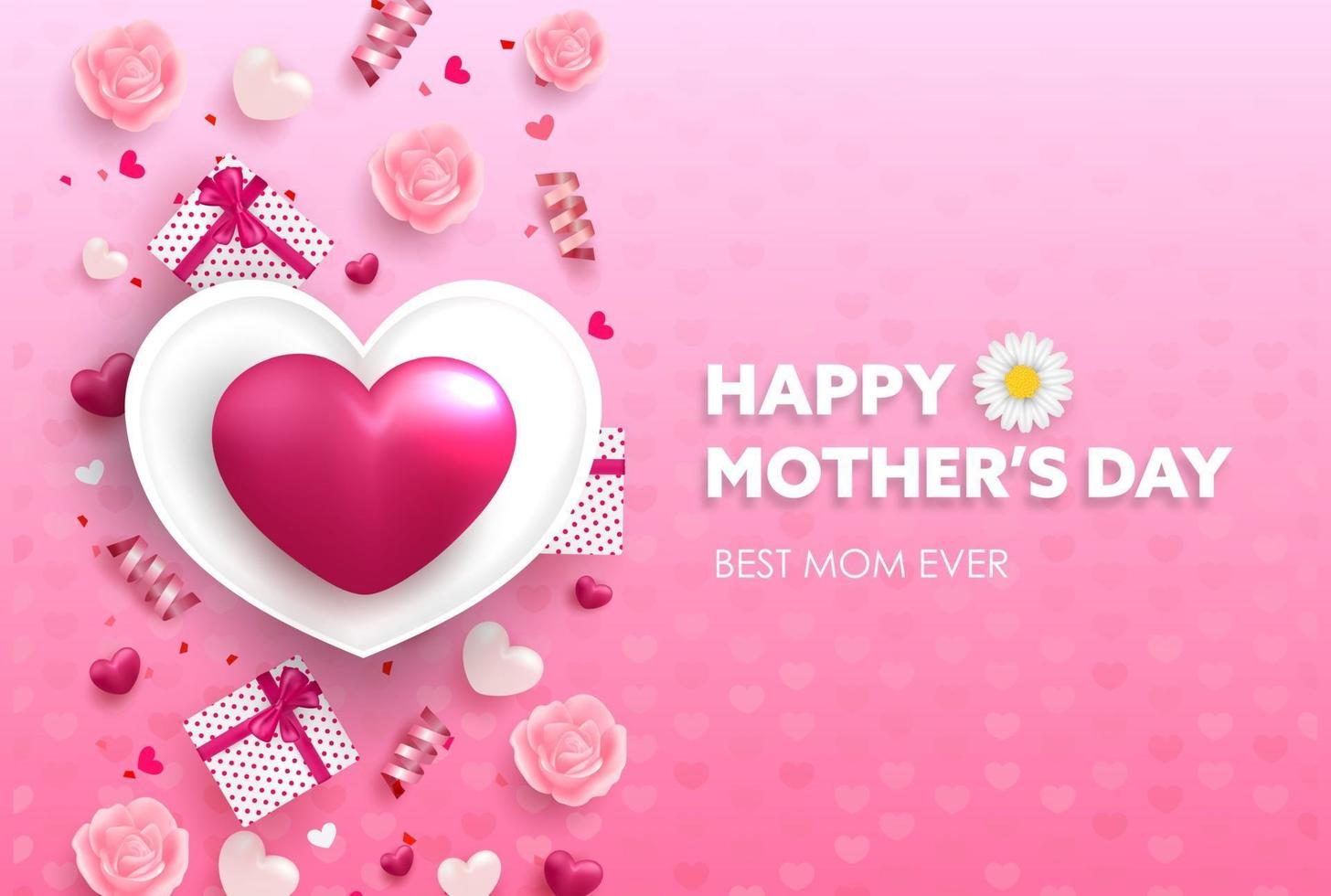 Happy Mother day background design with lovely realistic elements. EPS10 vector illustration.