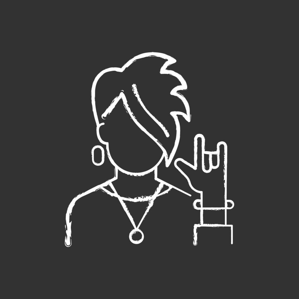 Subcultures chalk white icon on black background vector