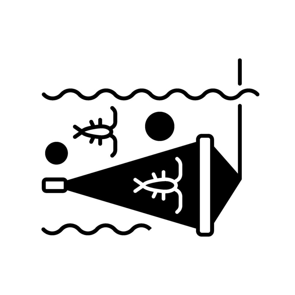 Zooplankton net black linear icon vector