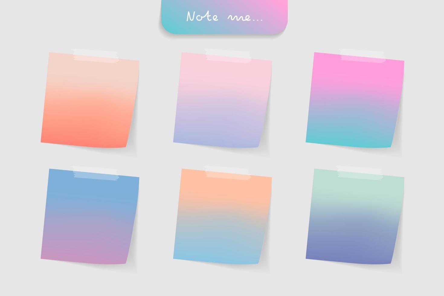 Paper note and office elements. Reminder object concept. vector