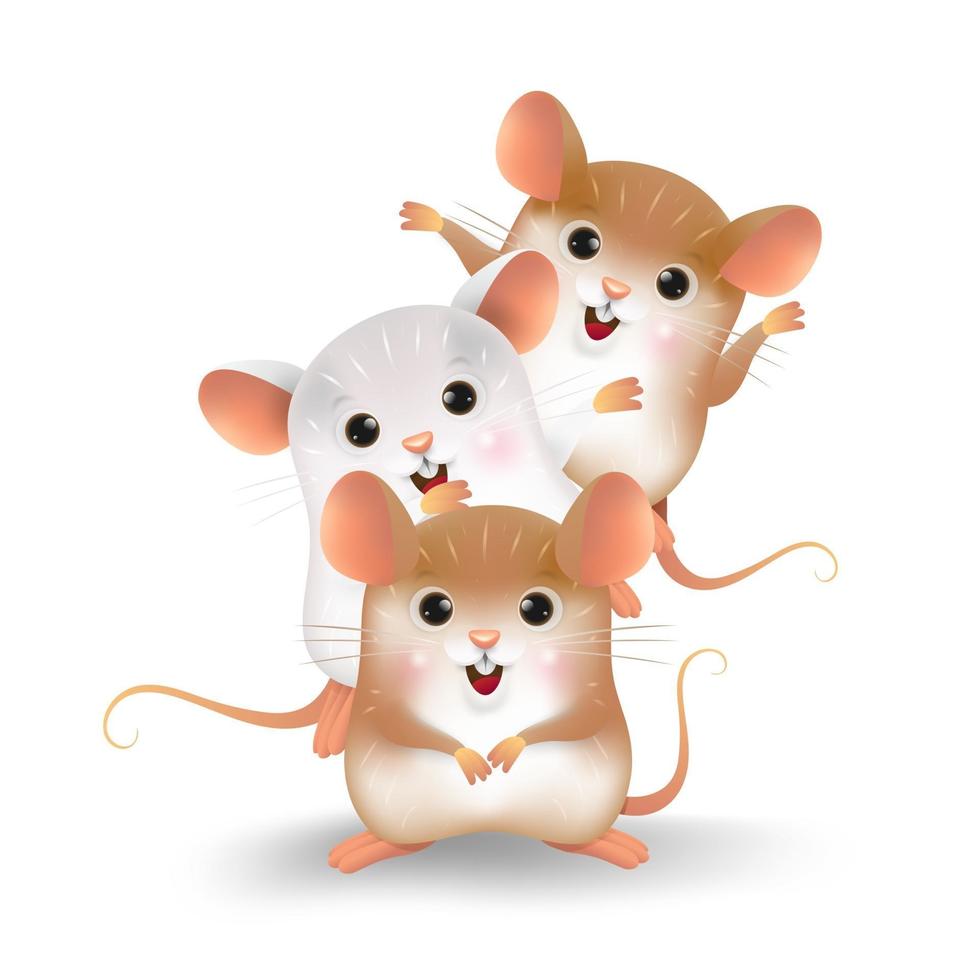 Rat character with chinese costume. Happy Chinese New Year. vector