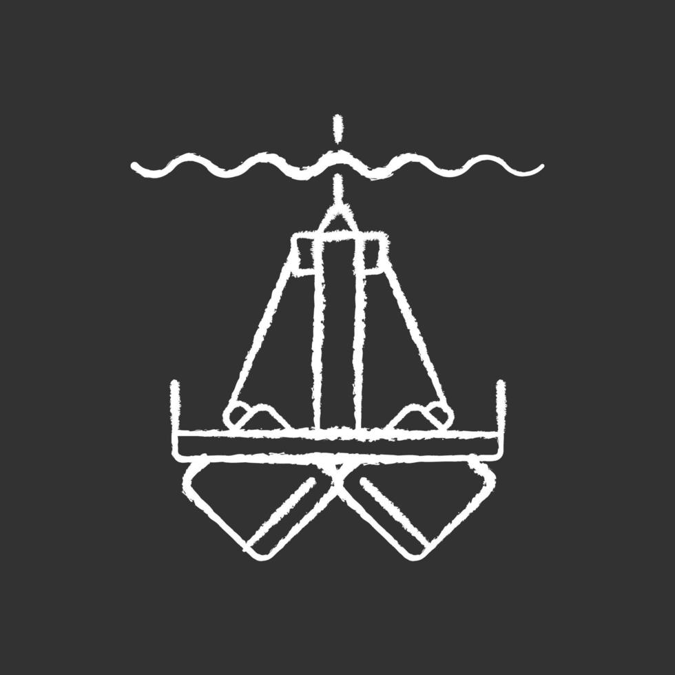 Sediment sampling chalk white icon on black background vector