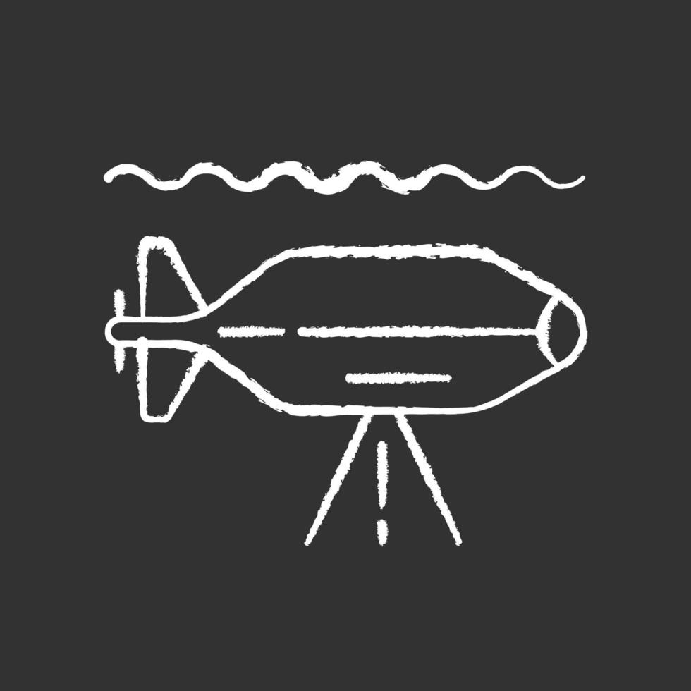 AUV chalk white icon on black background vector
