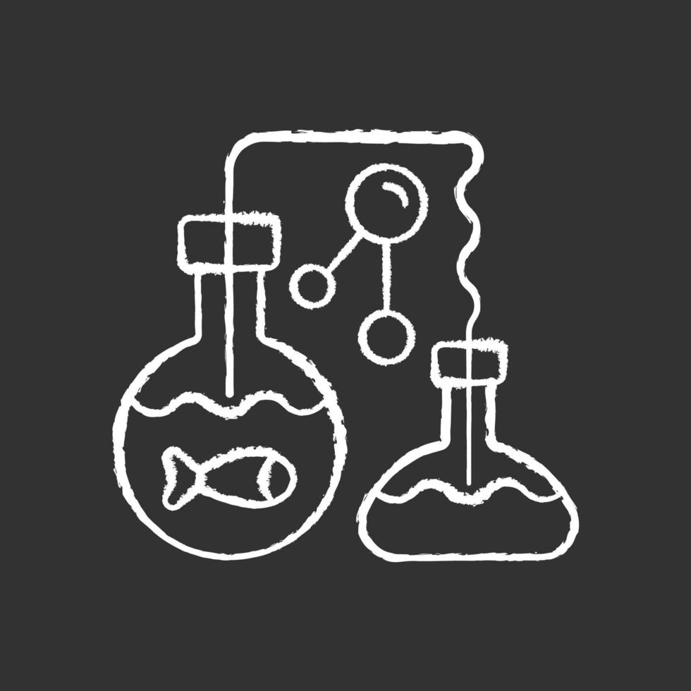 Marine chemistry chalk white icon on black background vector