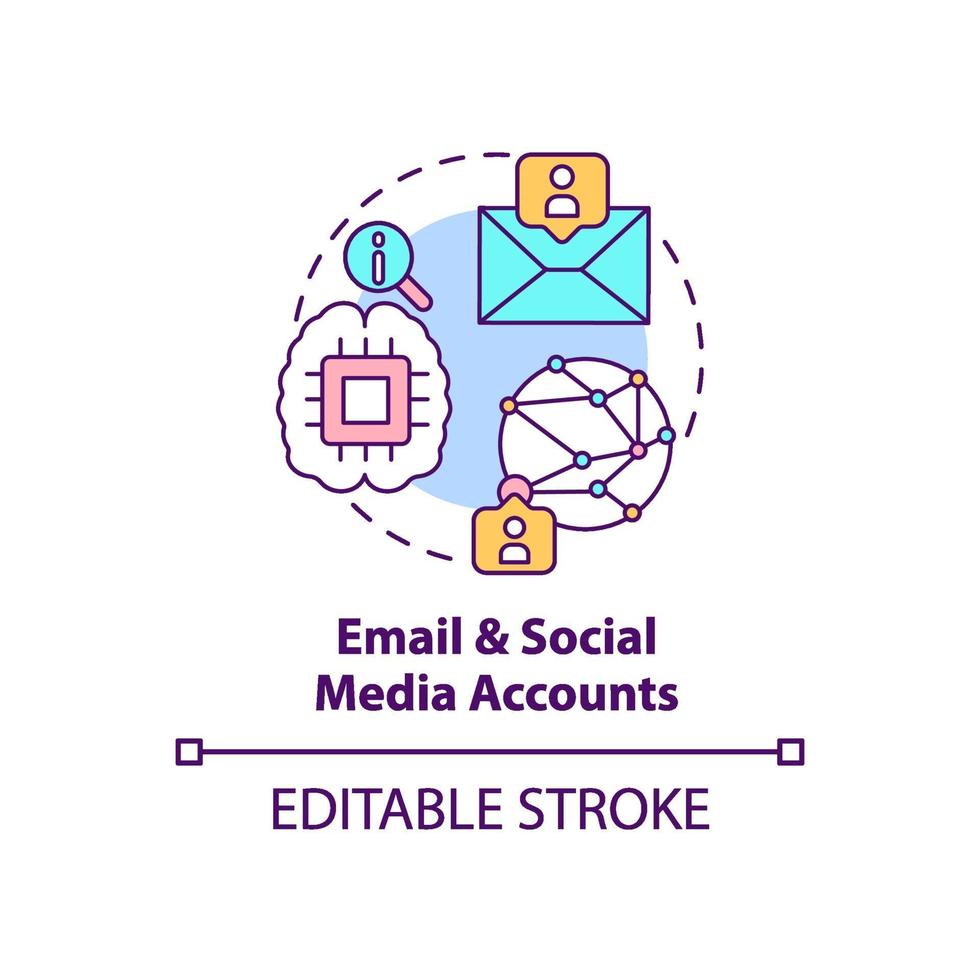 Email and social media account concept icon vector