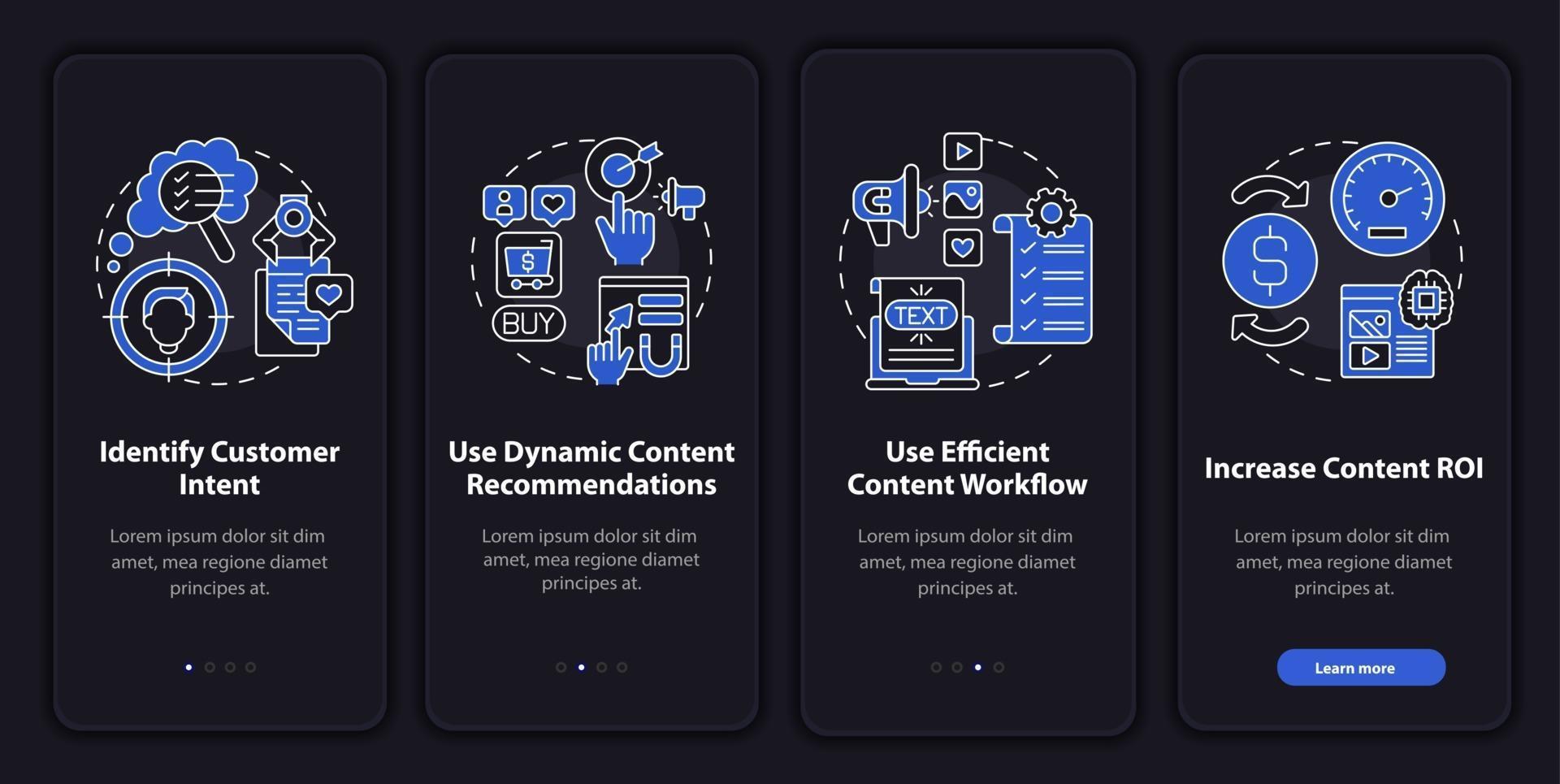 Smart content tips onboarding vector template