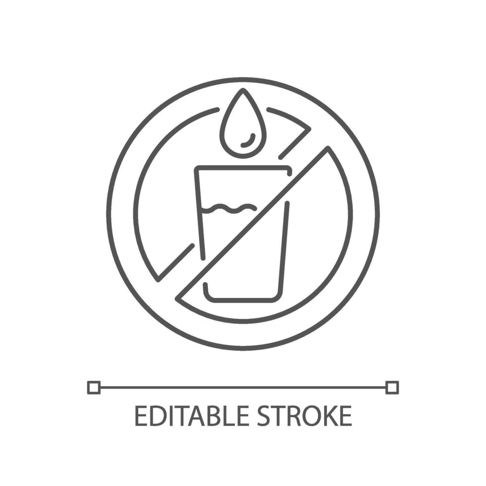 Not drinking water linear icon vector