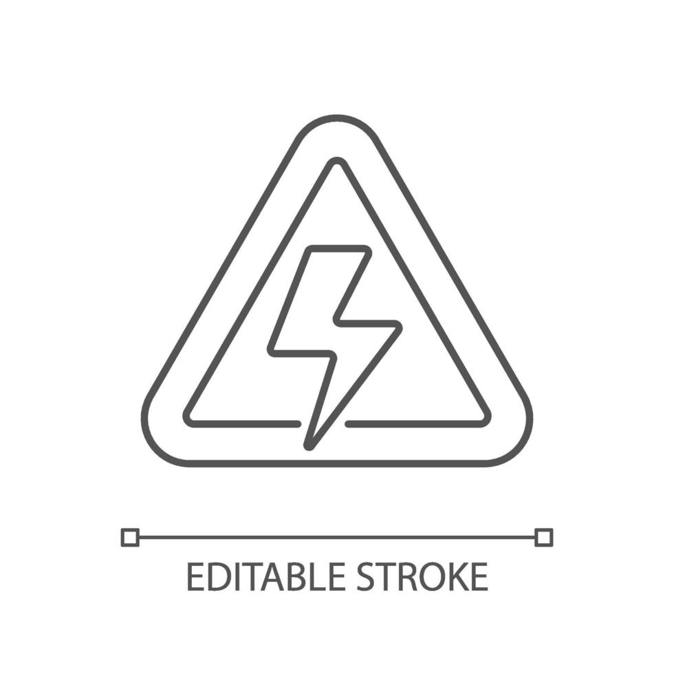 High voltage linear icon vector