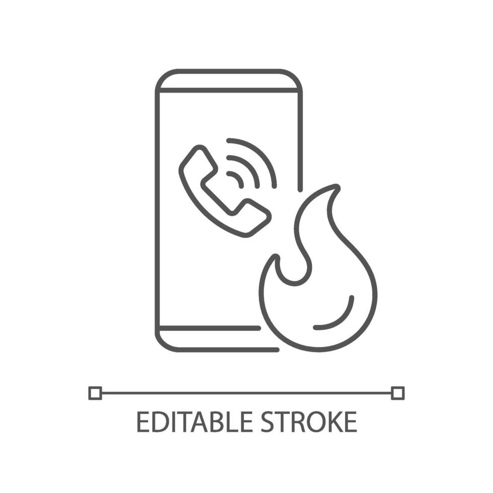 Call in case of emergency linear icon vector