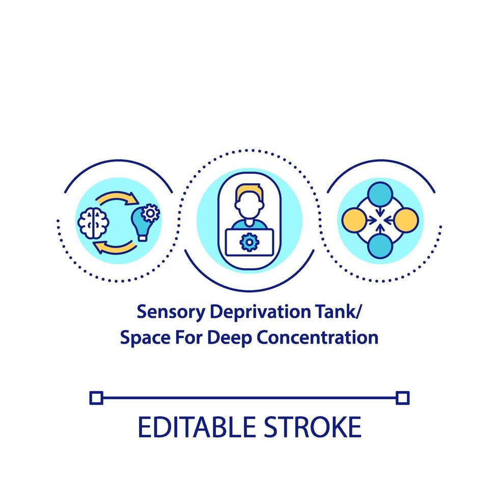 Sensory deprivation tank concept icon vector