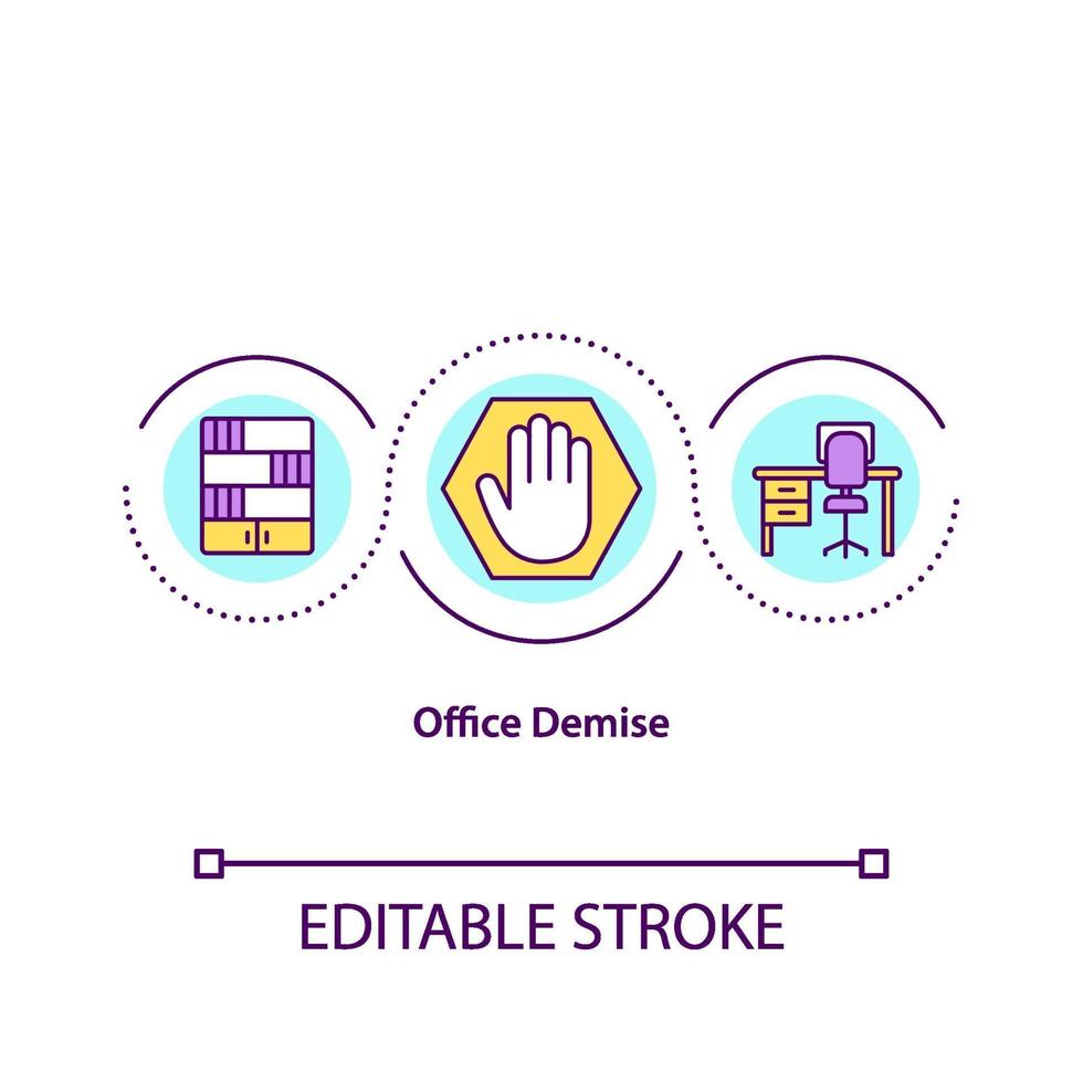 Office demise concept icon vector