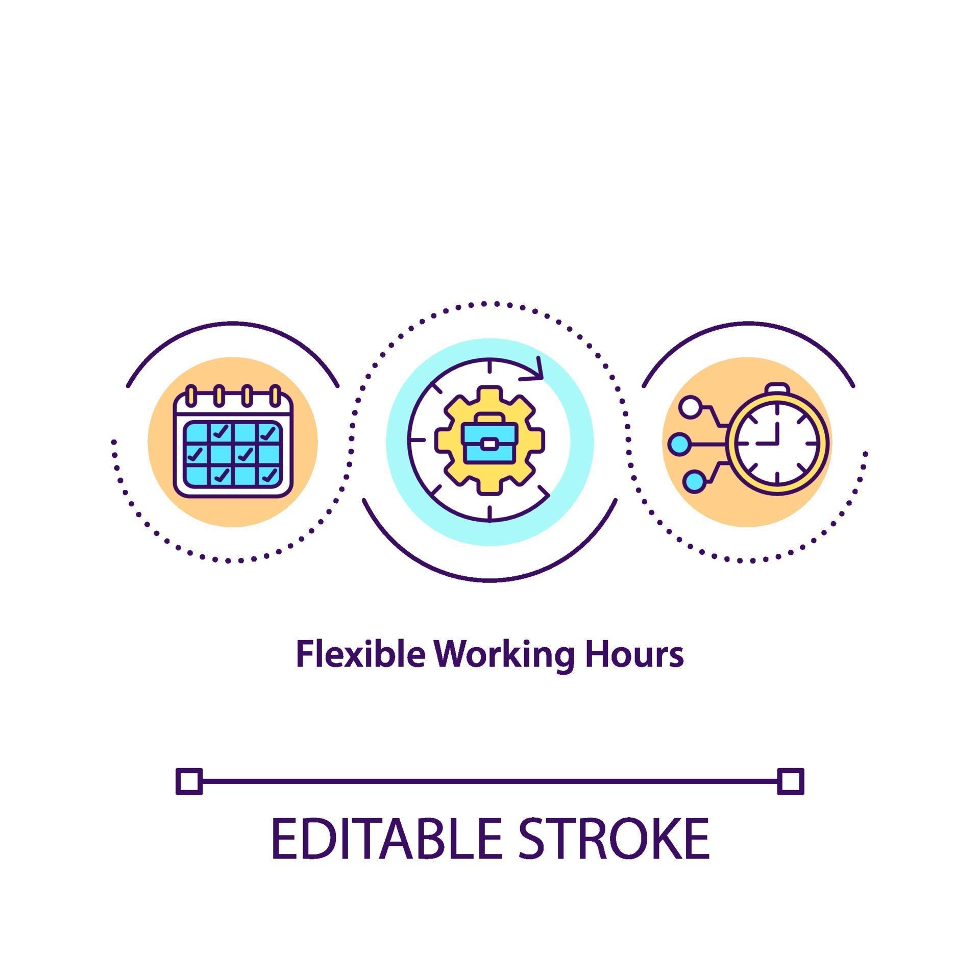 Flexible working hours concept icon 2254653 Vector Art at Vecteezy
