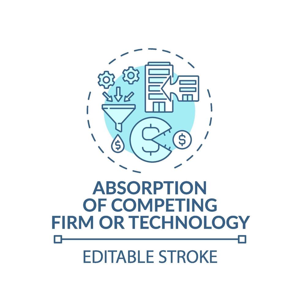 Competing firm and technology absorption concept icon vector