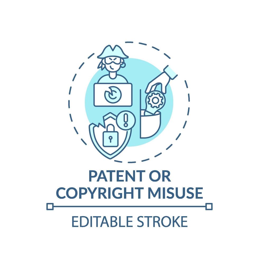 Patent and copyright misuse concept icon vector