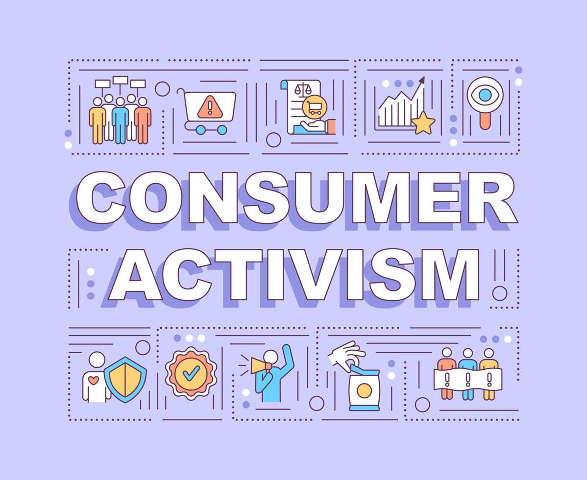 banner de conceptos de palabra de activismo del consumidor vector