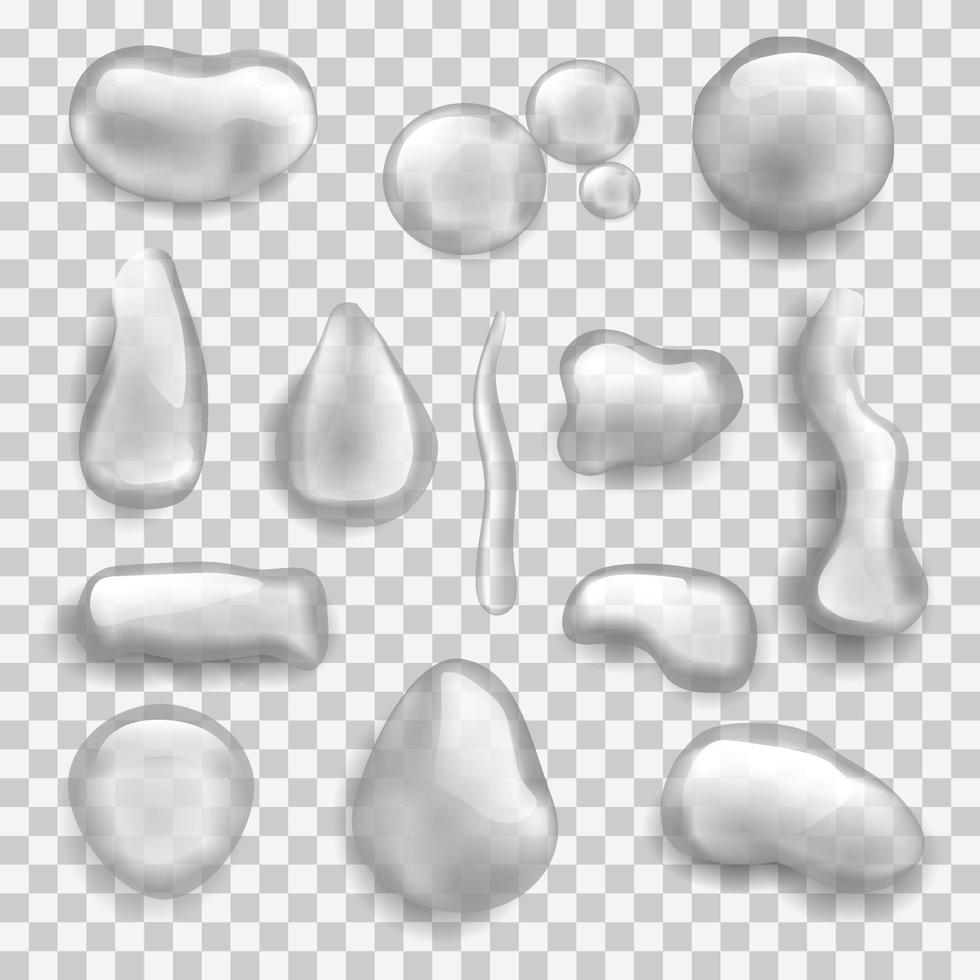 Set of different water drops vector